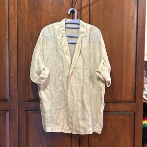 EIN /pure chic organza gauze snap front blouse size 36 size 8 or 10 fits big